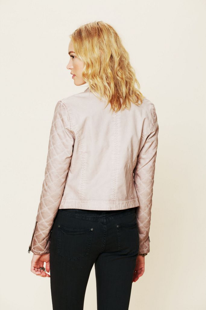 Quilted Vegan Leather Jacket Free People