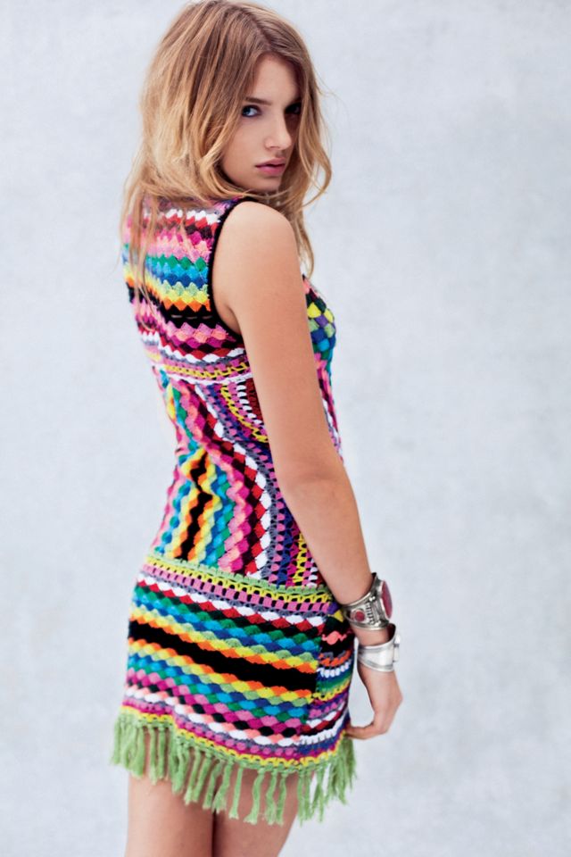 Connected In Crochet Fringe Dress Free People