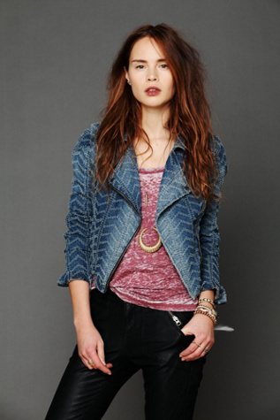 free people denim moto jacket