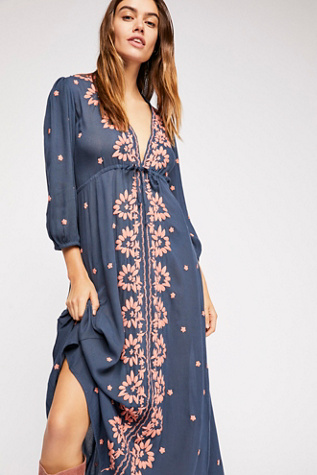 free people embroidered fable midi dress