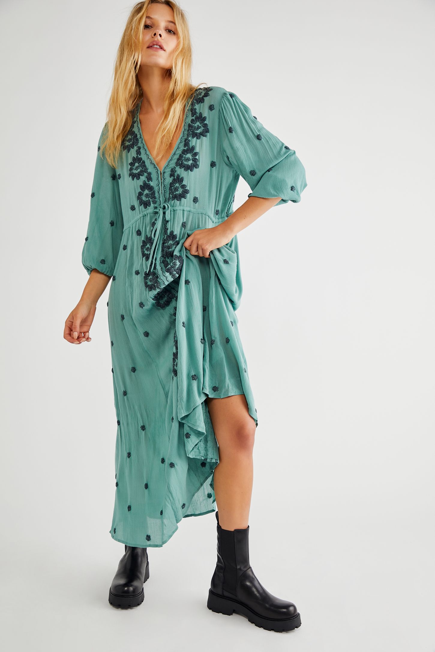 Slide View 1: Embroidered Fable Midi Dress