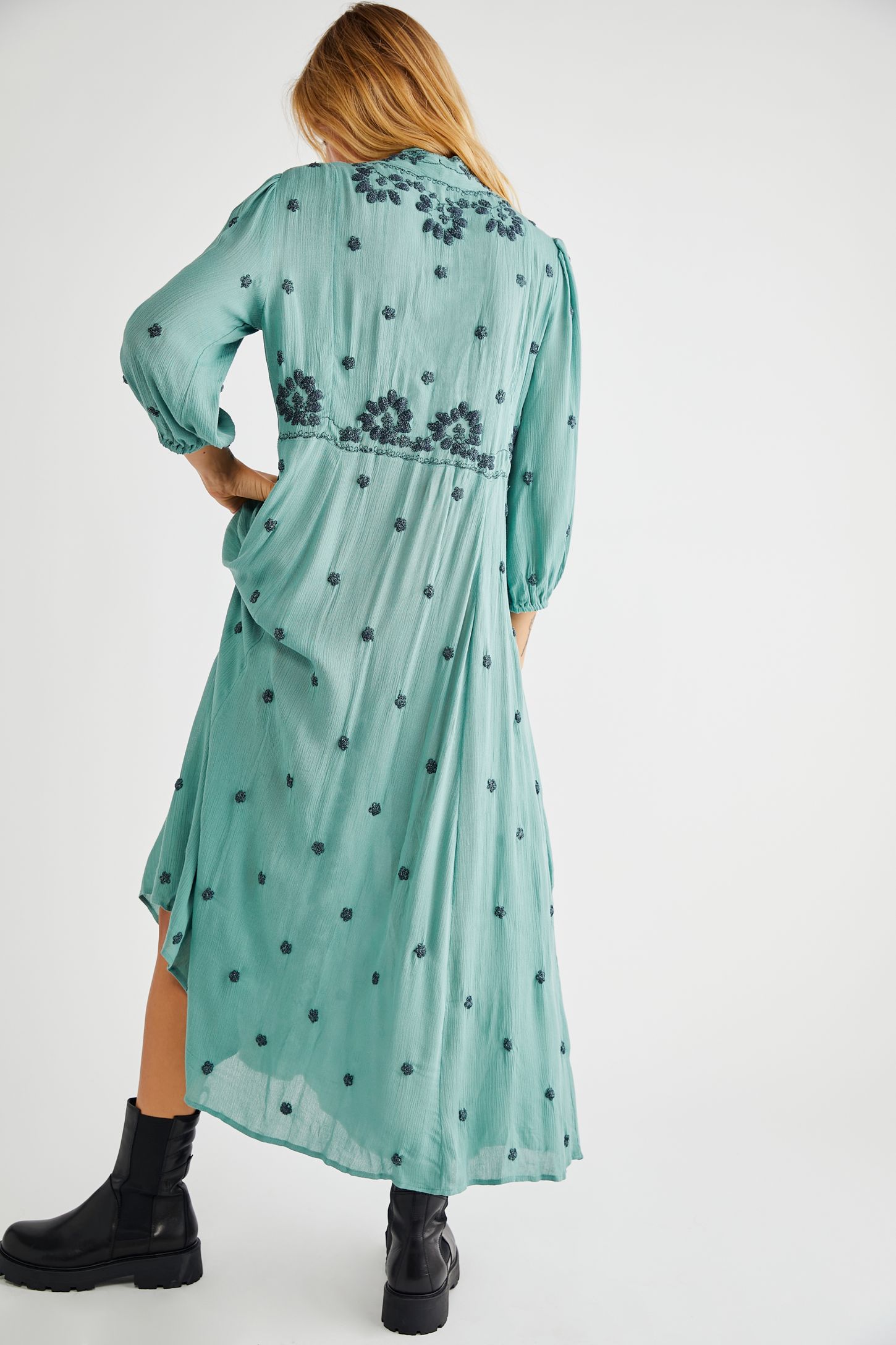 Slide View 2: Embroidered Fable Midi Dress