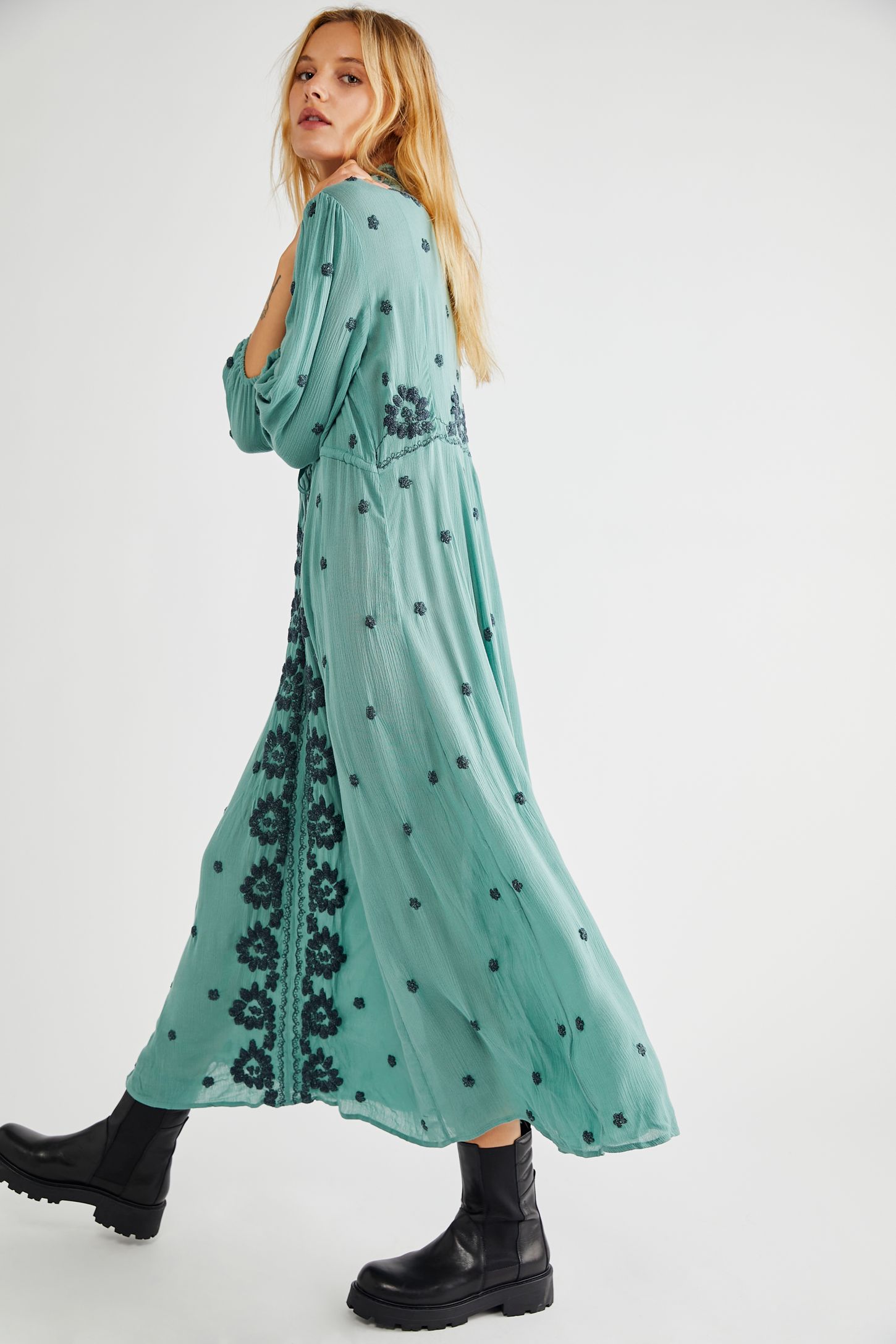 Slide View 3: Embroidered Fable Midi Dress