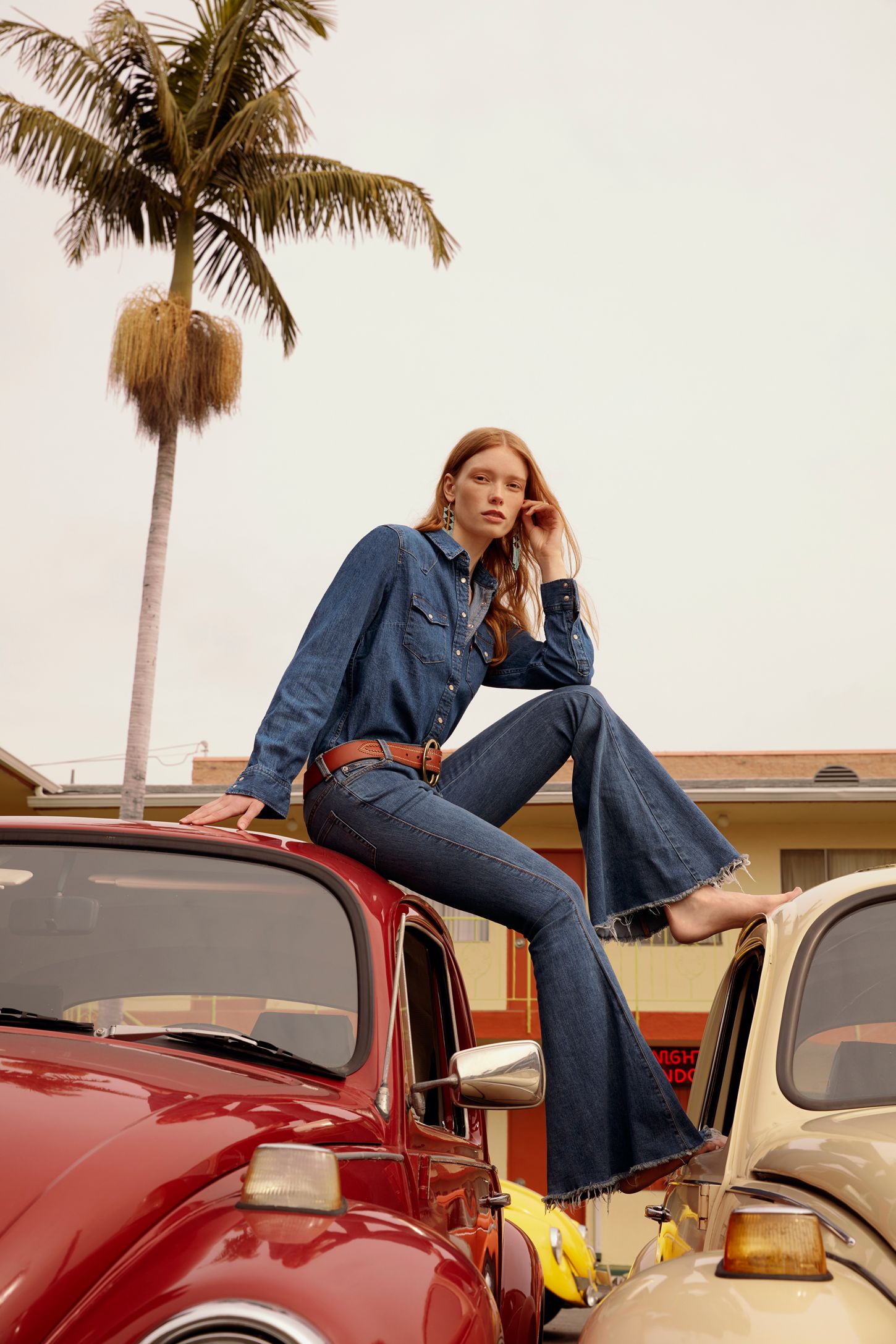 Slide View 1: Denim Super Flare Jeans