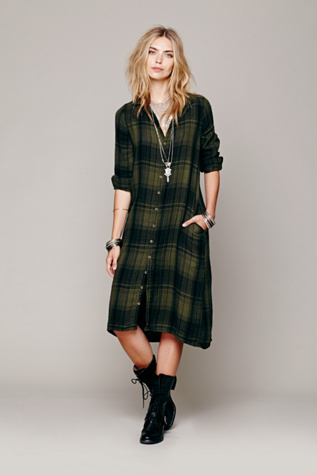 plaid maxi top