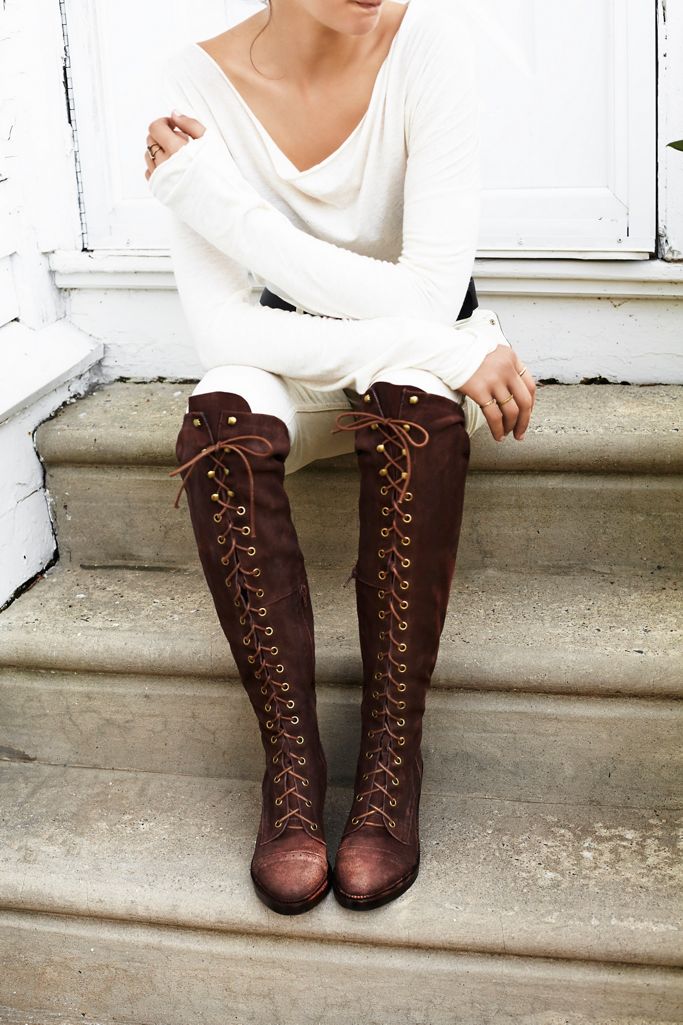 Jesse Lace Up Over The Knee Boot Free People