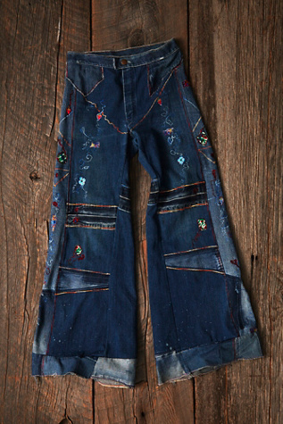 vintage embroidered jeans
