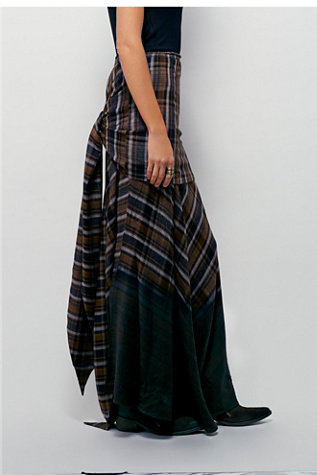 free people plaid maxi skirt