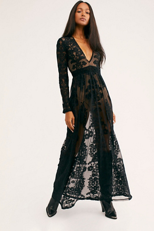 free people long black dress