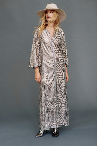 anna sui silver maxi dress