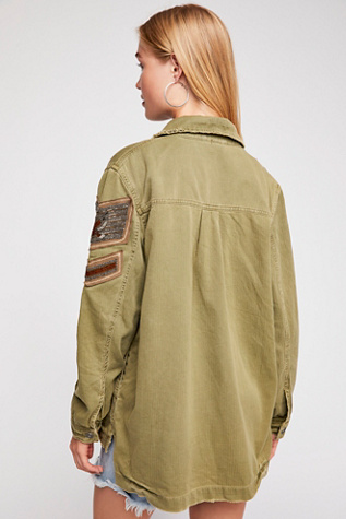 free people military jean jacket
