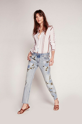 free people embroidered jeans