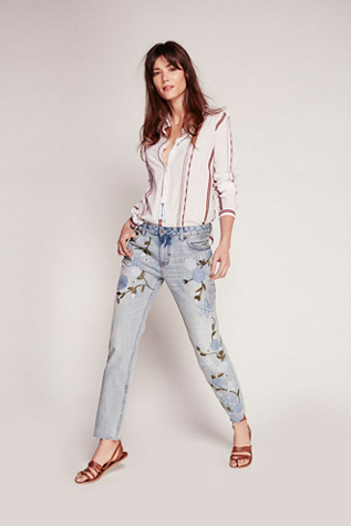 free people flower jeans