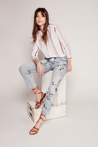 free people flower jeans