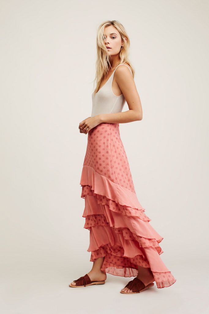 ruffle maxi skirt set