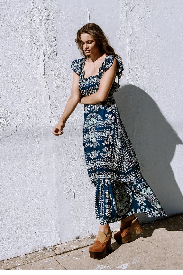 miles away printed maxi slip