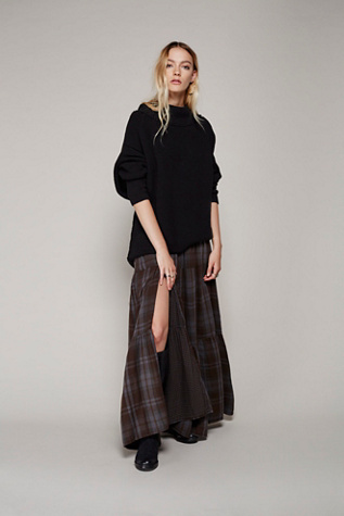 free people plaid maxi skirt