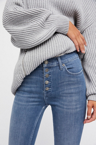 free people button jeans