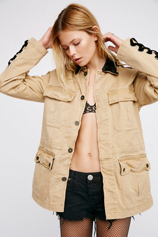 free people velvet military jacket