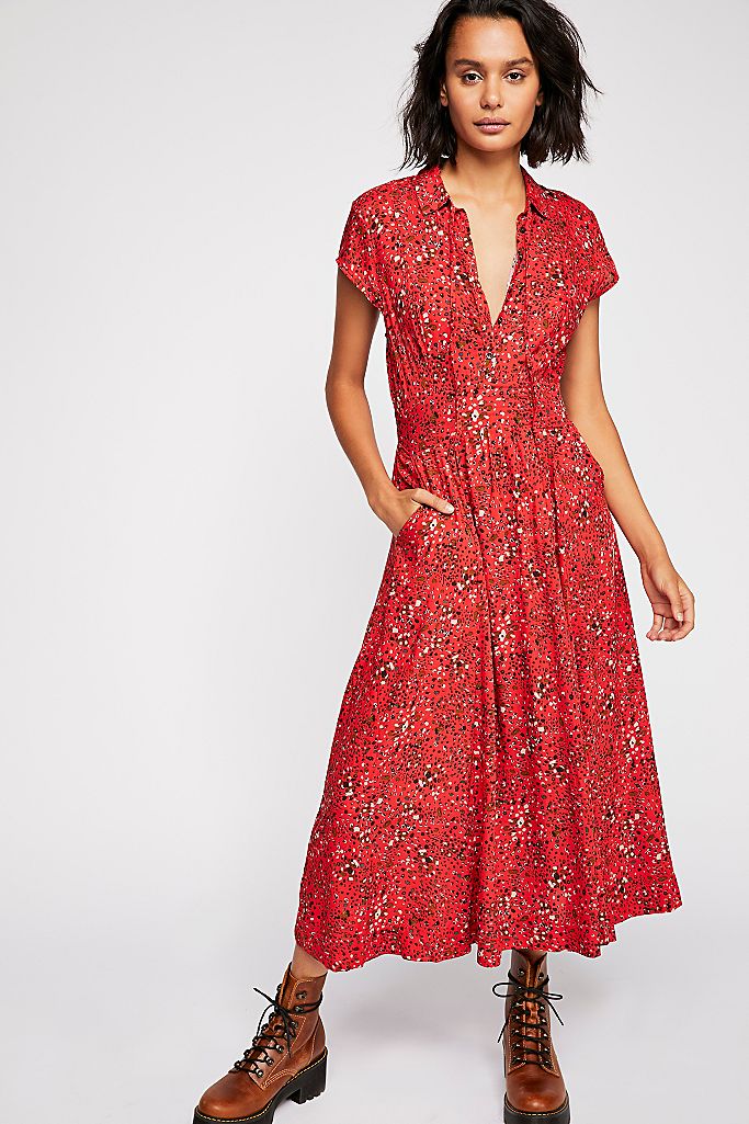 '40s Printed Midi Dress | Free People