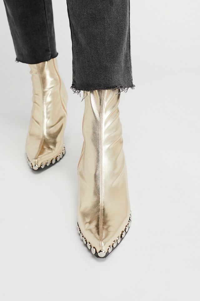 jagger cream patent lace up knitted chunky ankle boots