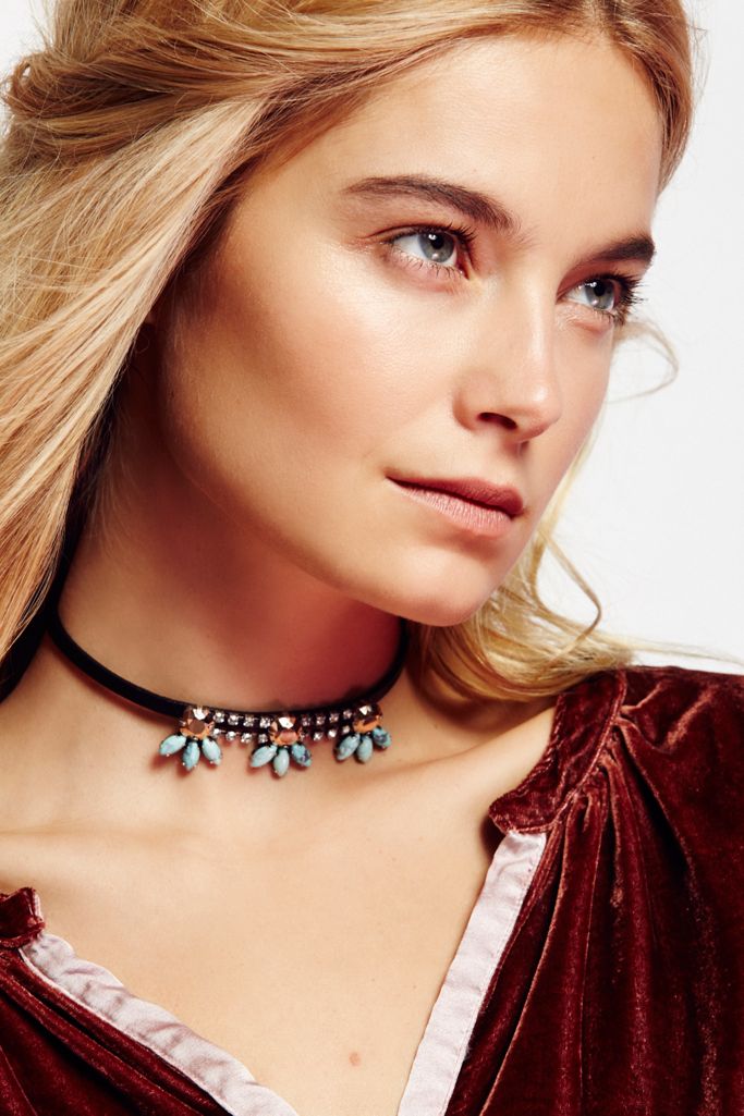 Crystal Blossom Leather Choker | Free People