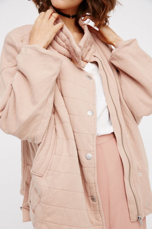 Oversized Knit Quilted Jacket Free People