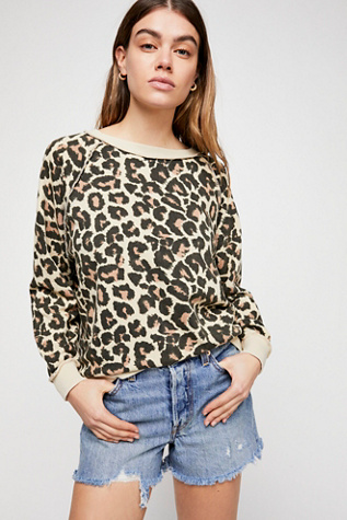 free people leopard sweatshirts