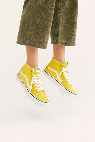 womens yellow high top vans