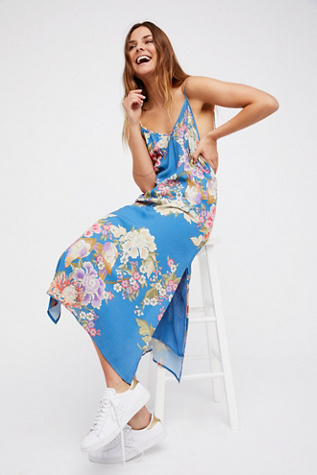 spell blue skies slip dress