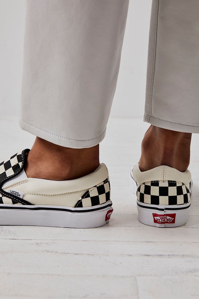 checkered slip ons