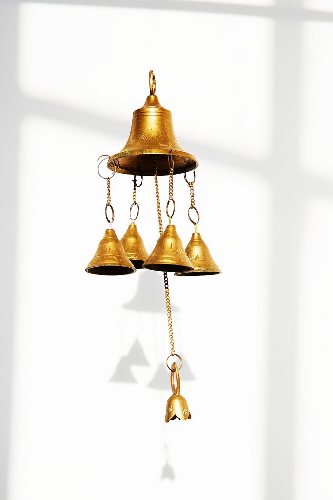 Vintage 1960s Brass Bell Wind Chime Free People