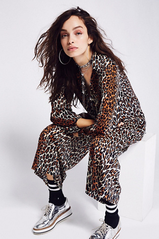 free people leopard jumpsuit