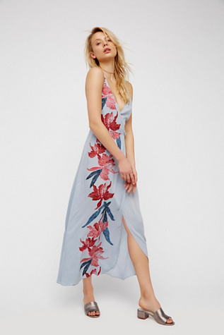 miles away printed maxi slip