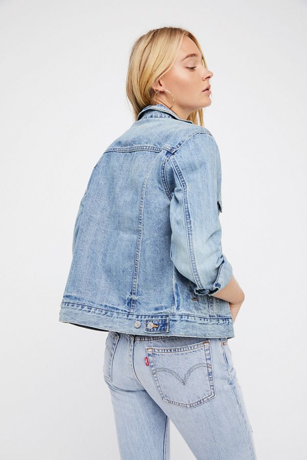 Levi s Ex Boyfriend Trucker Denim Jacket Free People Levi s Ex Boyfriend Trucker Denim Jacket Free People