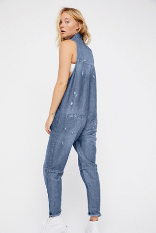 denim utility suit