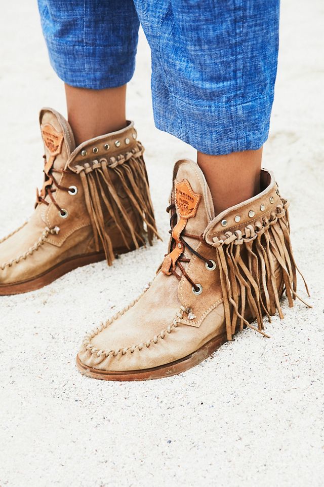 moccasin boots with heel