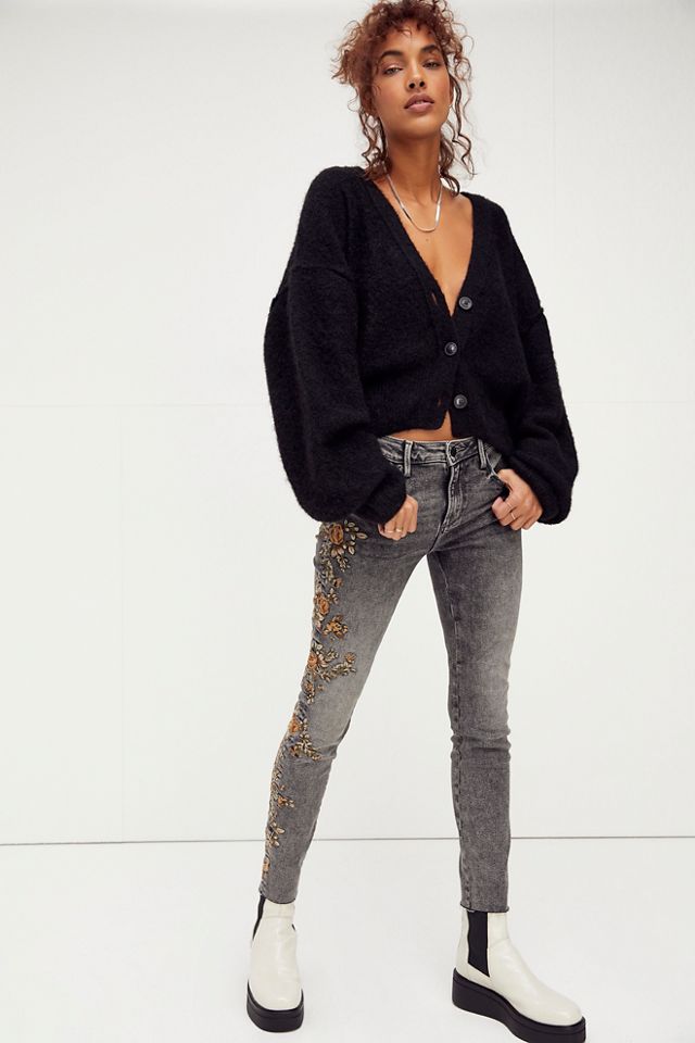 Driftwood Jackie Embroidered Skinny Jeans Free People UK