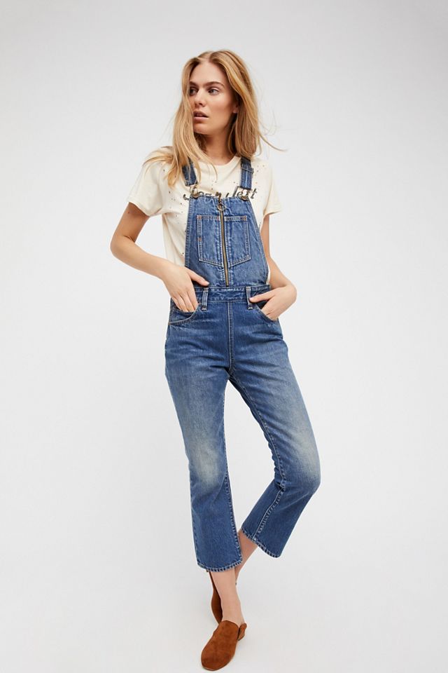 Orange Tab Denim Overalls Free People