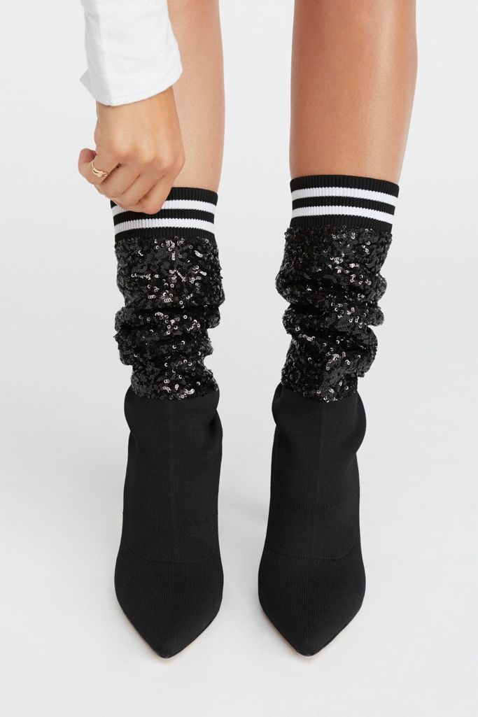 green sequin boots