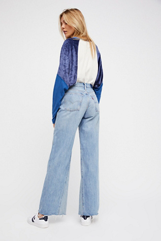 levi's altered wide leg jeans