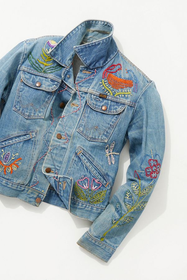 Vintage 1970s Hand Embroidered Denim Jacket | Free People