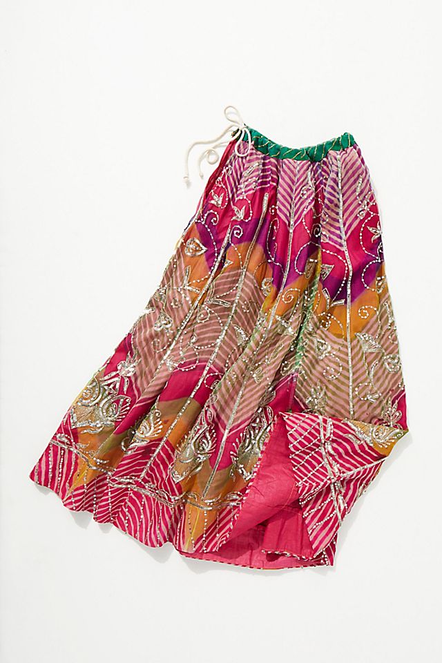 Vintage 1970s Beaded Chevron Skirt | Free People