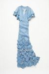 ruffle net gown