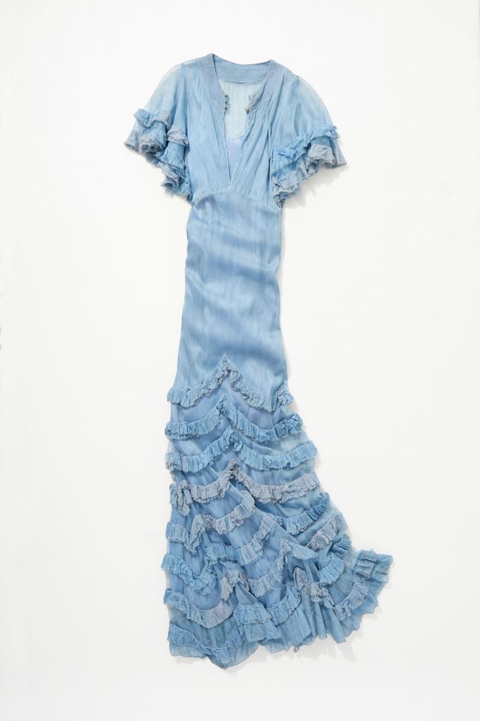 ruffle net gown