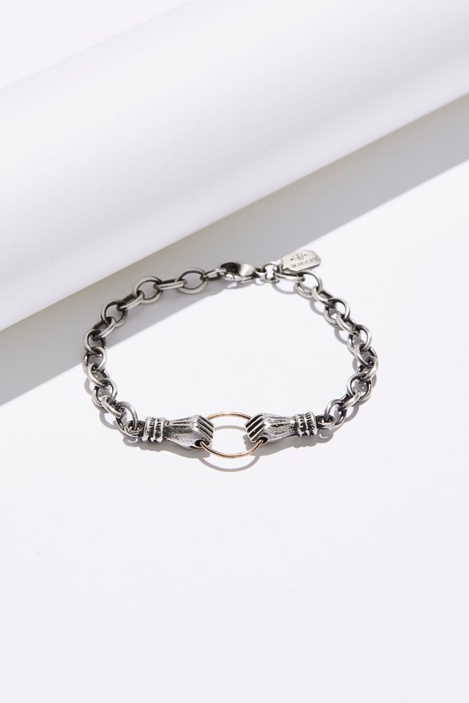 Sterling & 14k Hand in Hand Bracelet Free People