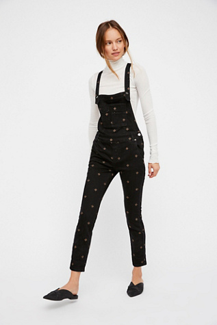 free people black overalls