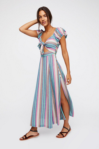 free people sport stripe midi dress