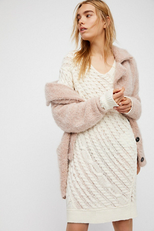 free people cable knit sweater dress