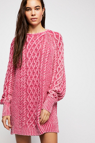 free people cable knit sweater dress